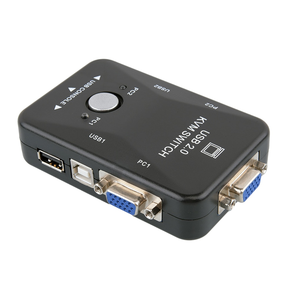 Switch Box Monitor 2-Port Mouse Video For Keyboard KVM Adapter USB2.0 Switcher 1920*1440