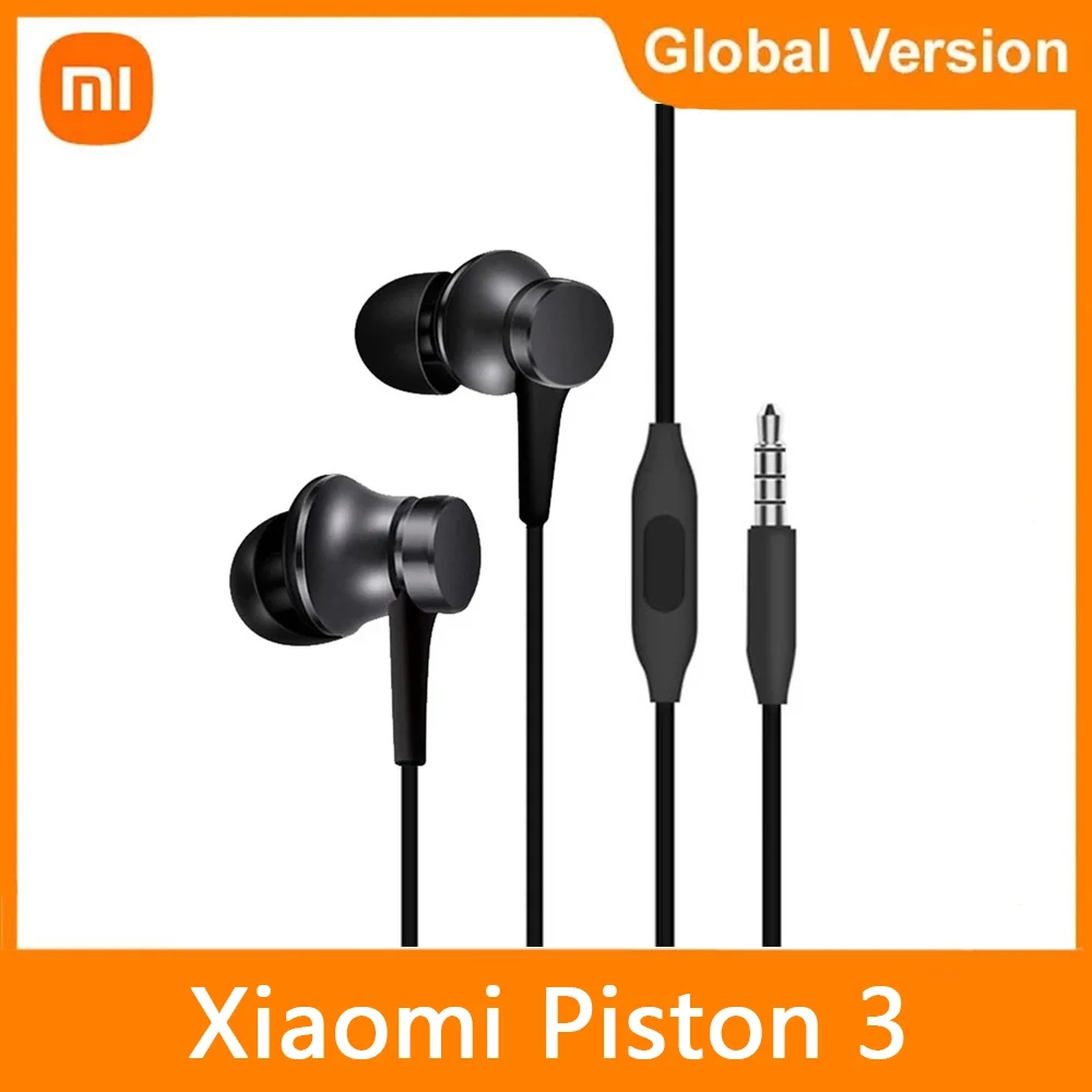 Originele xiaomi mi piston 3 in- oordopjes met 3.5mm- draads bediening en stereo microfoon voor huawei en xiaomi smartphones.