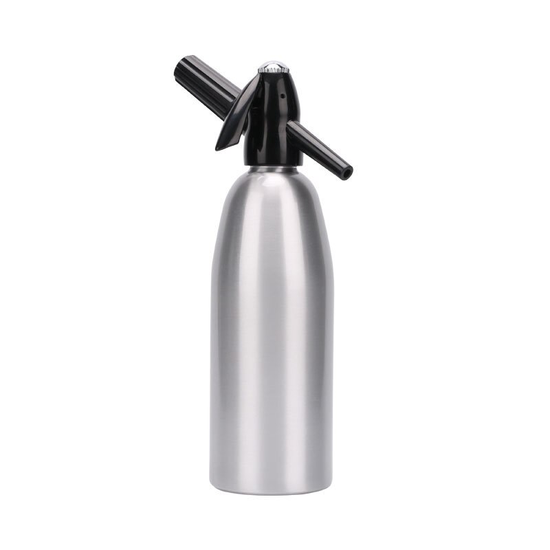 Soda Maker Aluminum Siphon 1L Soda Brewing Machine Home Bar Tool Diy Beverage Juice Carbon Dioxide Injection Bottle: silver