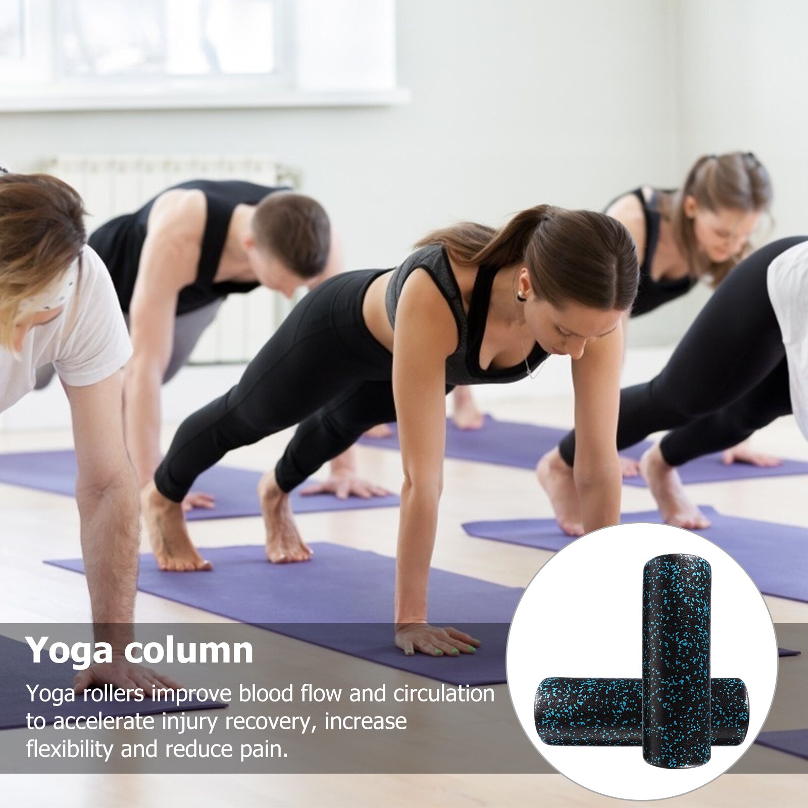 1Pc Practical Fitness Body Yoga Roller Smooth Surface Yoga Roller