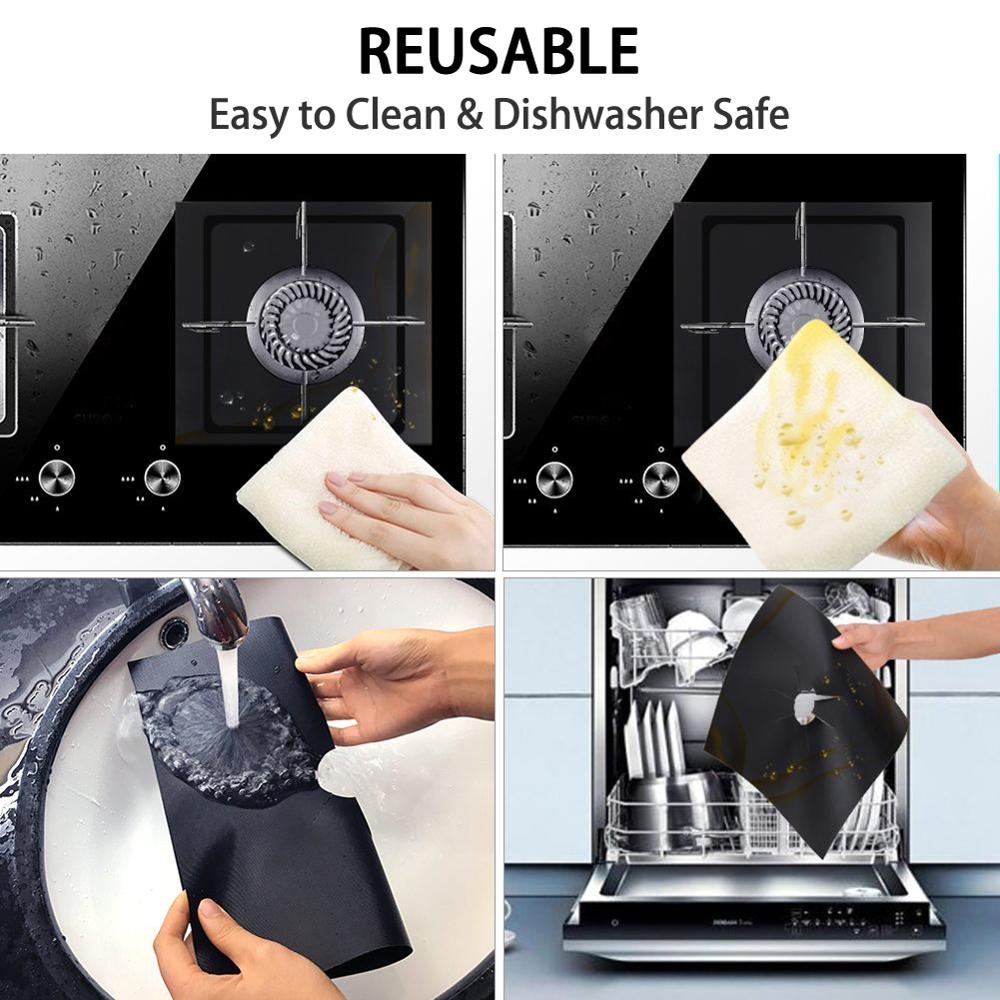 4/6/8 Pcs/Set Gasfornuis Protector Fornuis Cover Liner Schoon Mat Pad Keuken Gasfornuis Gasfornuis Protector keuken Accessoires