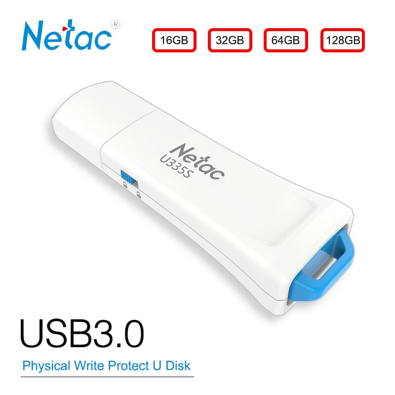 Netac USB Flash disque 16GB 32G 64GB 128GB USB3.0 écriture physique protéger commutateur matériel verrouillé lecteur de pouce disque sur clé clé USB