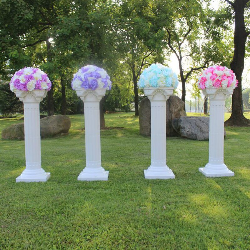 Columnas romanas decorativas para boda, pilares de plástico blanco, maceta de flores, soporte de plomo para carretera, , evento, 2 uds.