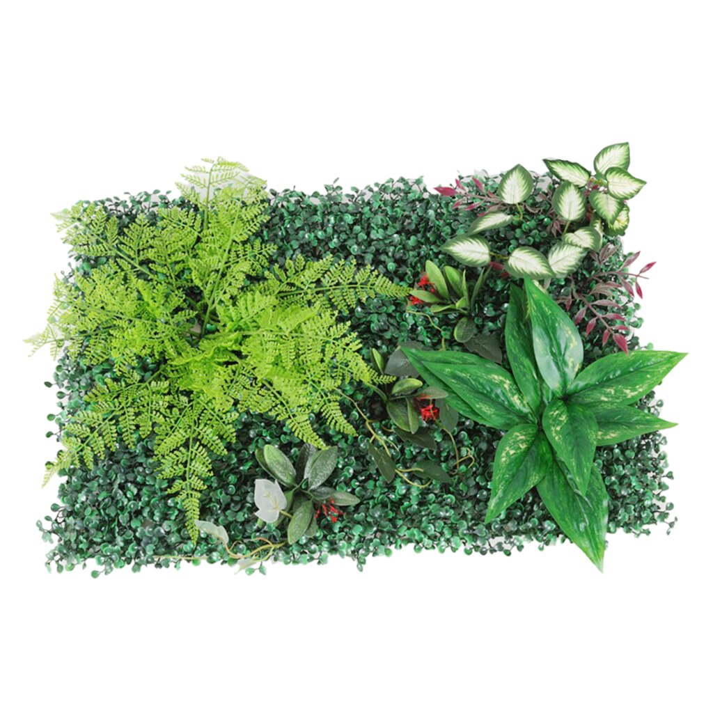 Artificial Foliage Plants Wall Art Panel Turf Lawn Garden Backyard Hedge Home Wedding Party Decor Simulation Grass Turf Rug