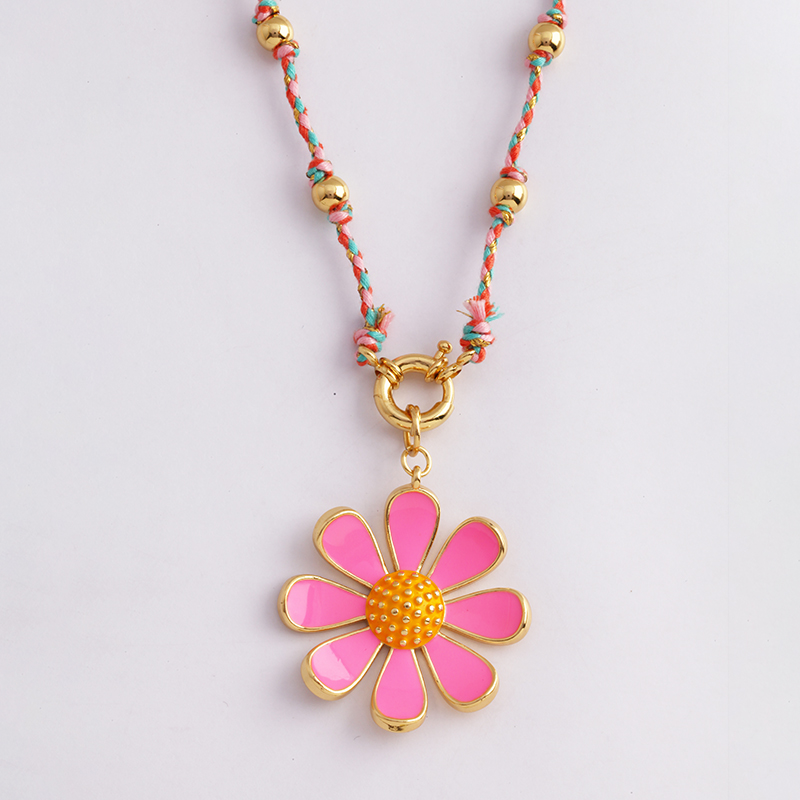 Cordón de algodón natural estilo bohemio, joyería con cuentas anudadas largas, amuleto de suéter de cuerda trenzada colorida, suministros de para de verano y playa: Bañado en rodio de imitación