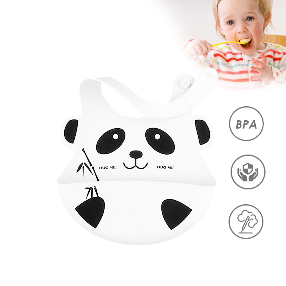 Impermeable niños comer bolsillo babero para bebé de silicona bebé babero Saliva toalla Panda comida arroz bolsillo desechable fácil almacenamiento: Default Title