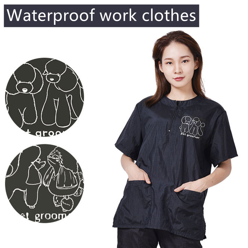 Wasserdichte Arbeits Kleidung Hosen Shorts Pet Shop Kosmetikerin Anti Statische Nicht Stick Haar Atmungsaktive Hose Pet Reinigung Pflege Y0519