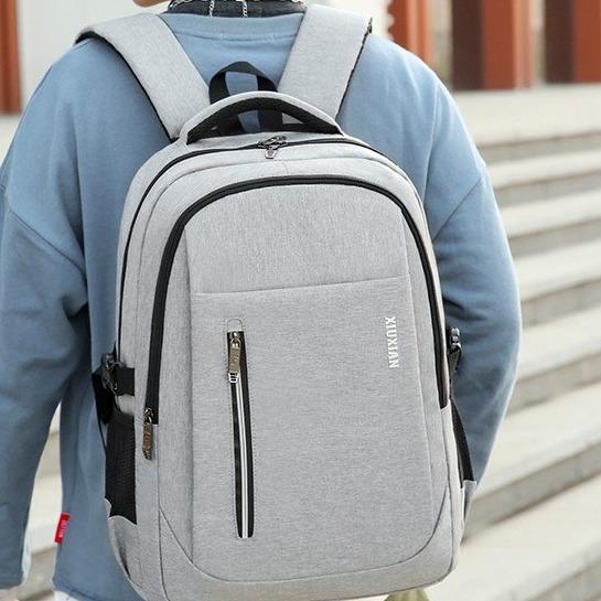 Rygsæk mænd skole rygsæk stor rejsecomputer bærbar rygsæk mochilas taske skolestudie bogtaske til teenager: Grå