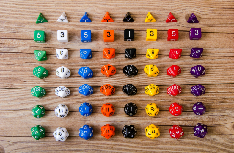Juego de dados matemáticos para niños, juego de dados de TRPG, 7 unidades