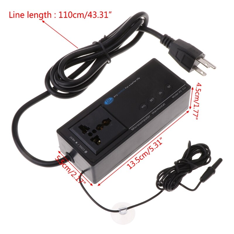 Cyfrowy regulator temperatury doprowadziło termostat robić akwarium gadów UK/EU/nas