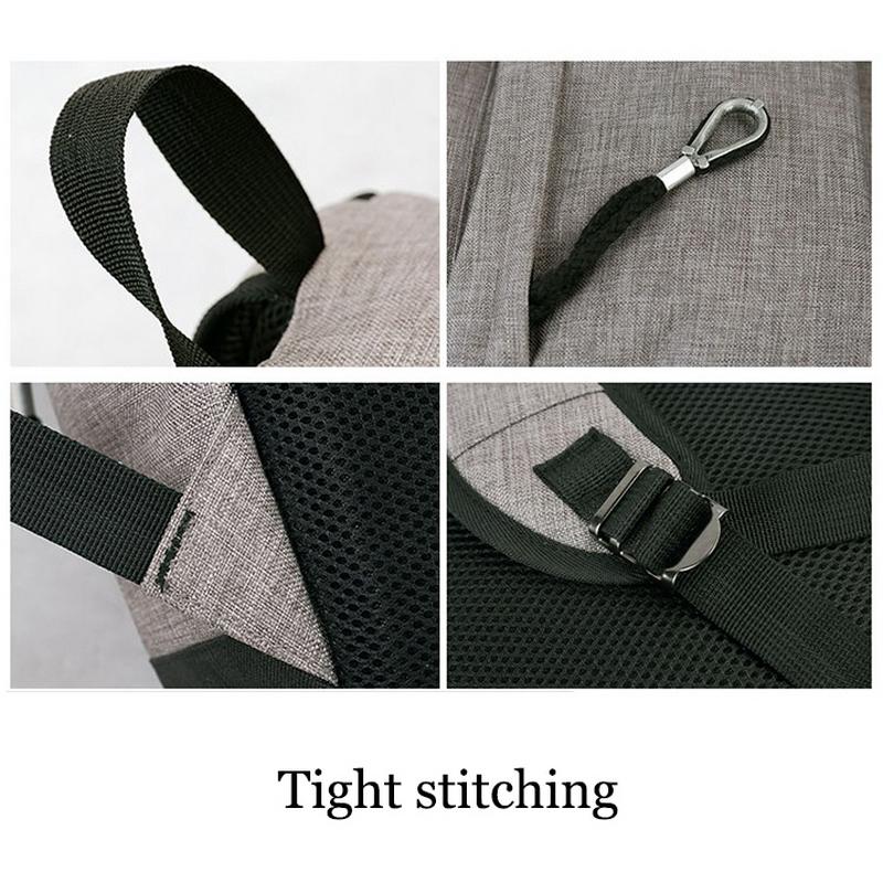 Canvas Rugzak Mannen Casual Back Pack Usb Hoge Schooltassen Voor Tieners Jongens Schooltas Tieners Zwart Grote Capaciteit Mannelijke Bagpack