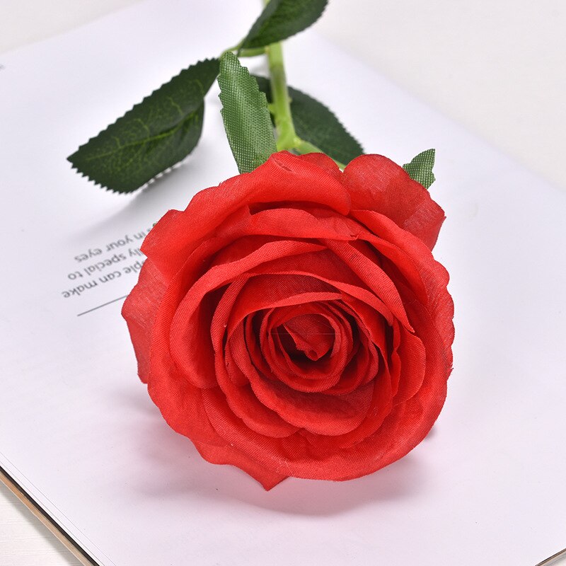 Rose Wedding simulation flower silk flower home hotel wedding decoration artificial flower ins wind factory direct: red