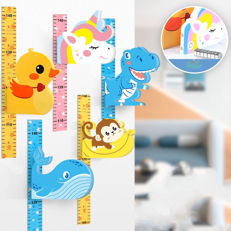 3D three-dimensional children's height ruler cartoon height ruler measuring ruler Removable Wall Sticker growth chart