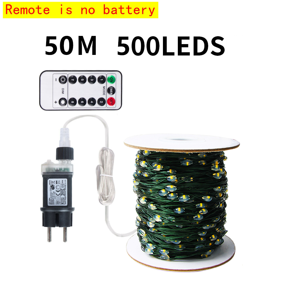 10-200M LED String Lights Fairy Green Wire Outdoor Christmas Light Tree Garland For Year Street Home Party Wedding Decor: RGB / 11-15W / Z