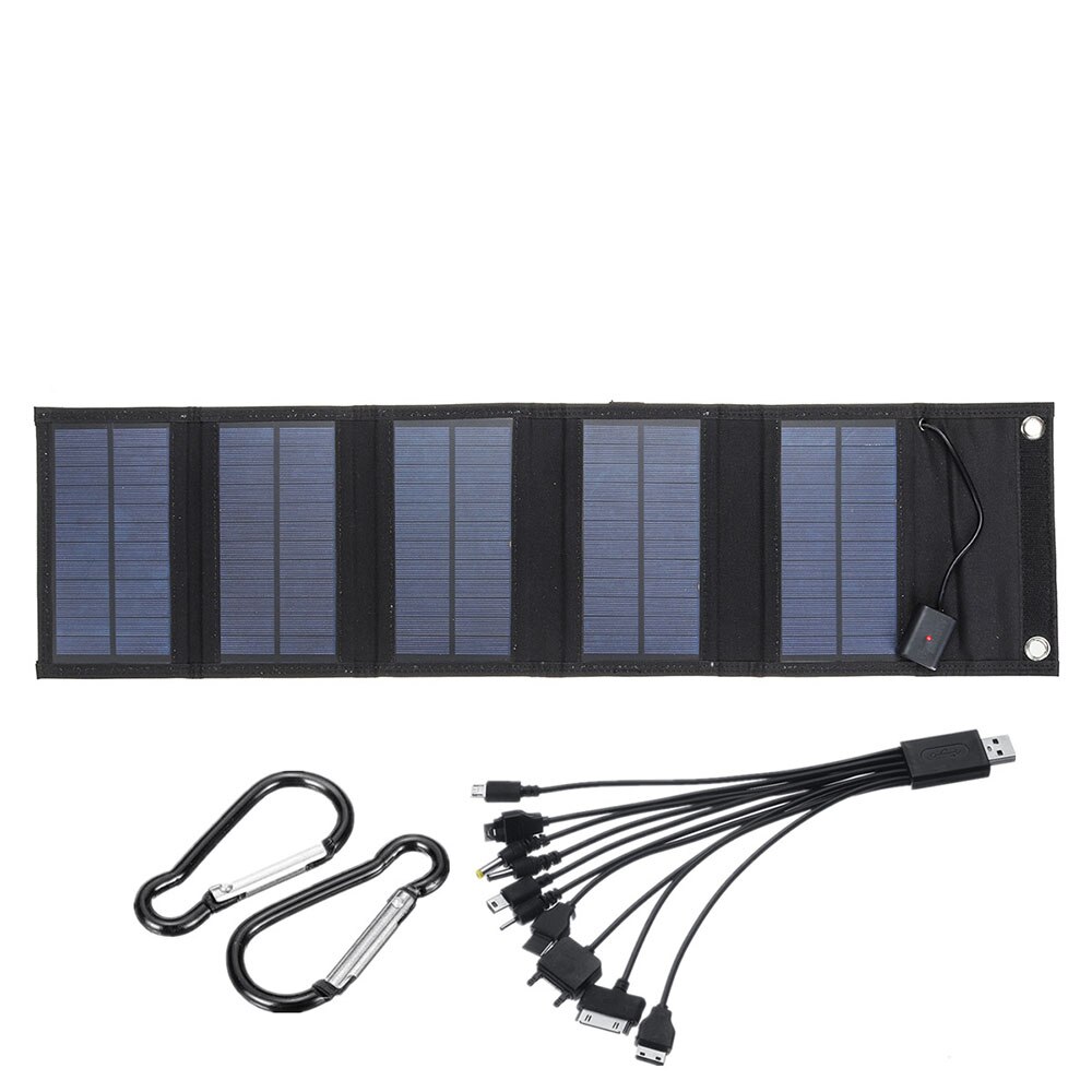 15W Foldable USB Solar Panel Monocrystal Solar Cell Folding Waterproof Solar Panel Charger Outdoor Mobile Power Battery Charger