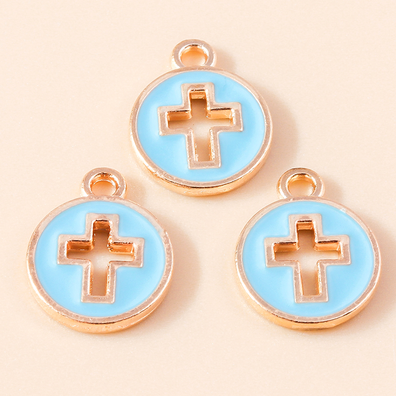 20 stk. 11 x 14mm søde emalje hule kors charms vedhæng til smykkefremstilling øreringe halskæder armbånd gør-det-selv håndværk forsyninger: Orange