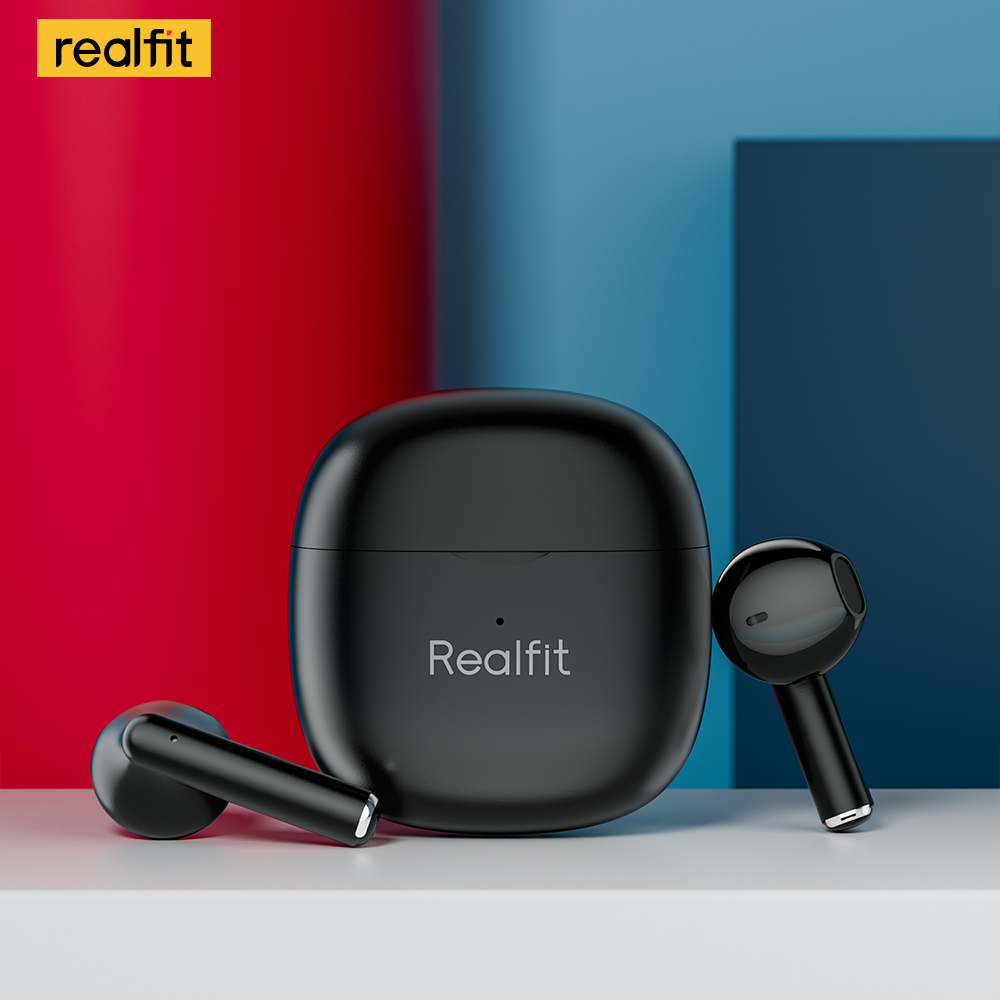 Realfit F1 Bluetooth-Kopfhörer aus gezeichnete Hifi Tws drahtlose Ohrhörer für Realme Xiaomi: Black