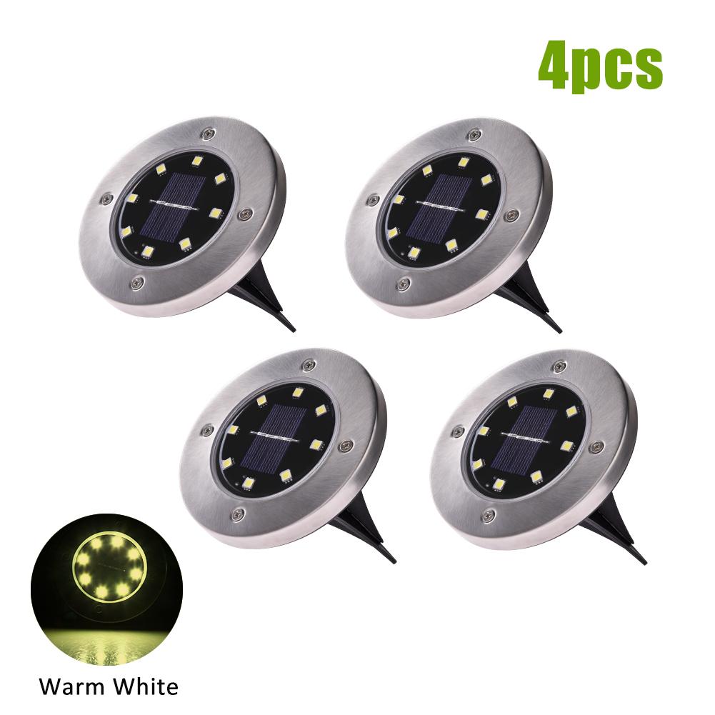 ABS Refreshing Garden LED Underground Solar Lamp Diode Light IP65 100mA 2V With 600mAh Ni-MH AAA Rechargeable Battery: Warm White / 2 IN 1