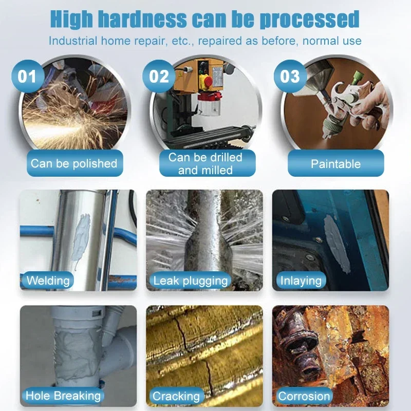 100/50/20g Metal Repair Adhesive High Strength Bonding Sealant Weld Seam Metal Adhesive Heat Resistance Strong Casting AB Glue