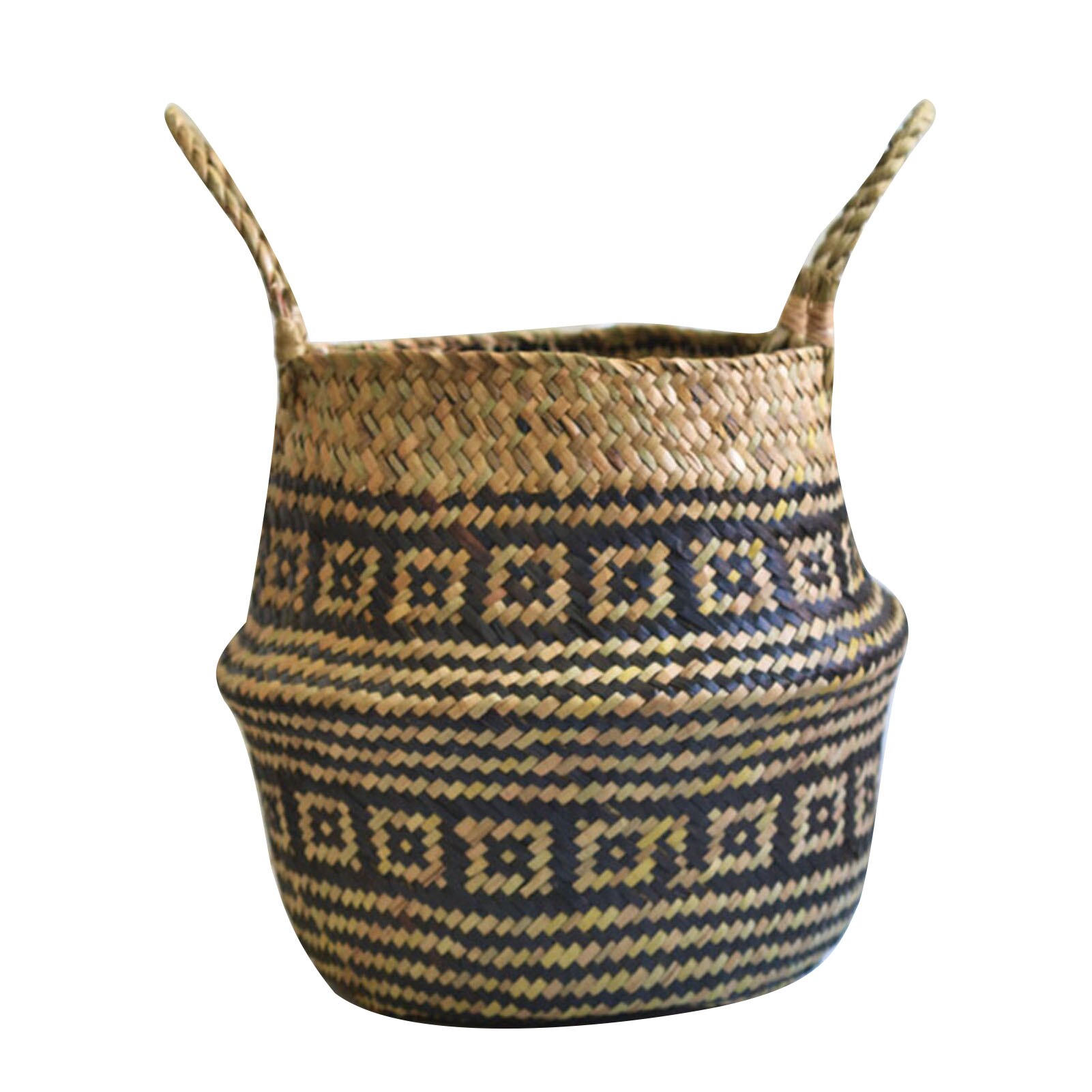 Klapp Handgemachte Lagerung Korb Dekorative Rattan Pflanze Blume Topf gewebte Weide Bauch Wäsche Korb Hause Dekore Pflanzer Körbe