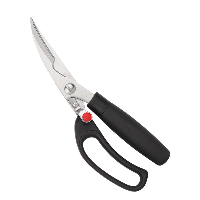 Tijeras de cocina, tijeras para huesos de pollo, pollo, pato, pescado, cortador, tijeras de acero inoxidable, báscula, tijeras de cocina limpias, cuchillo: Rojo