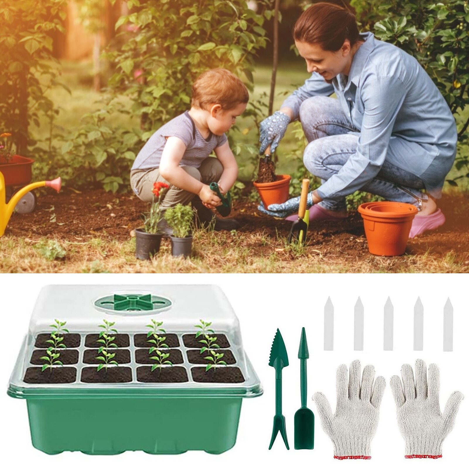 Seed Starter Kit Plant Propagator Tray Set Germination Grow Kit Seed Grow Box Plant Seedling Propagat Tray