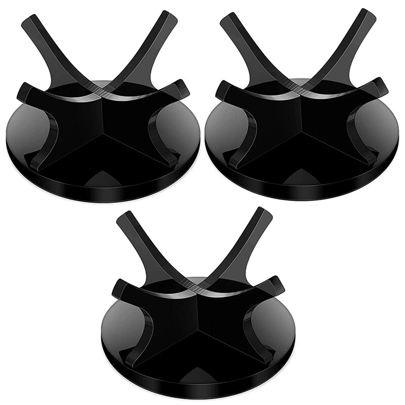 3 Stuks Acryl Kleine Bal Standhouder Sport Bal Display Rack Voor Baseball Golf Softbal Tennisbal: Black