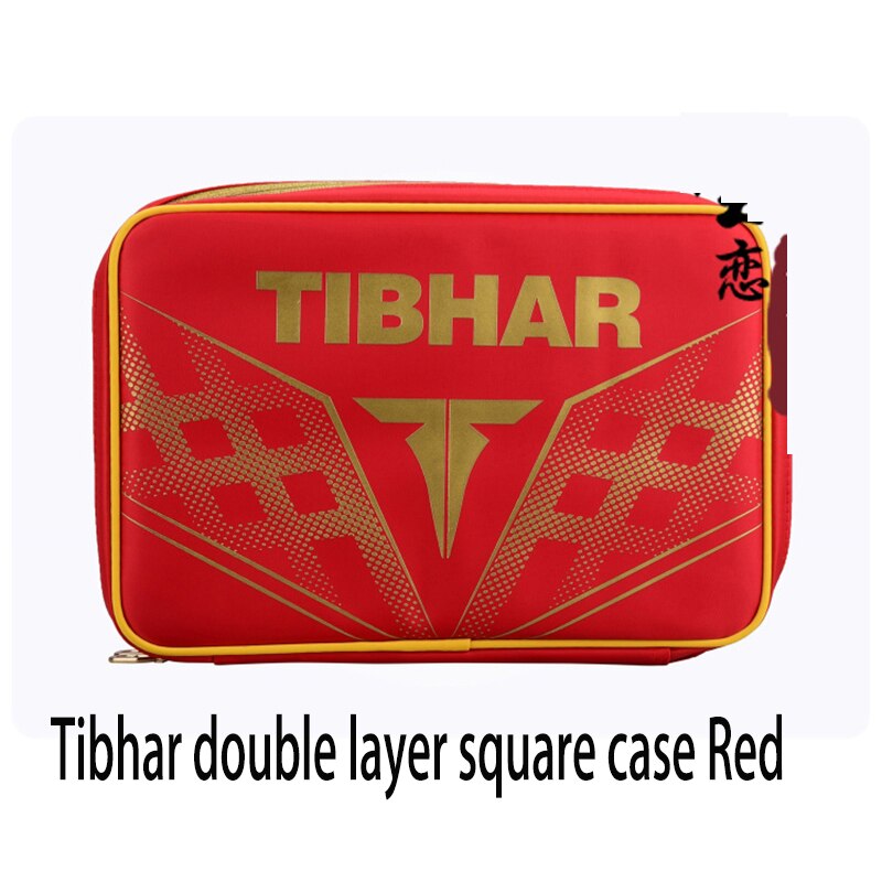 Tibhar – sac de raquettes de Tennis de Table, nouvelle protection carrée pour l'entraînement , ensemble de battes de ping-pong: red