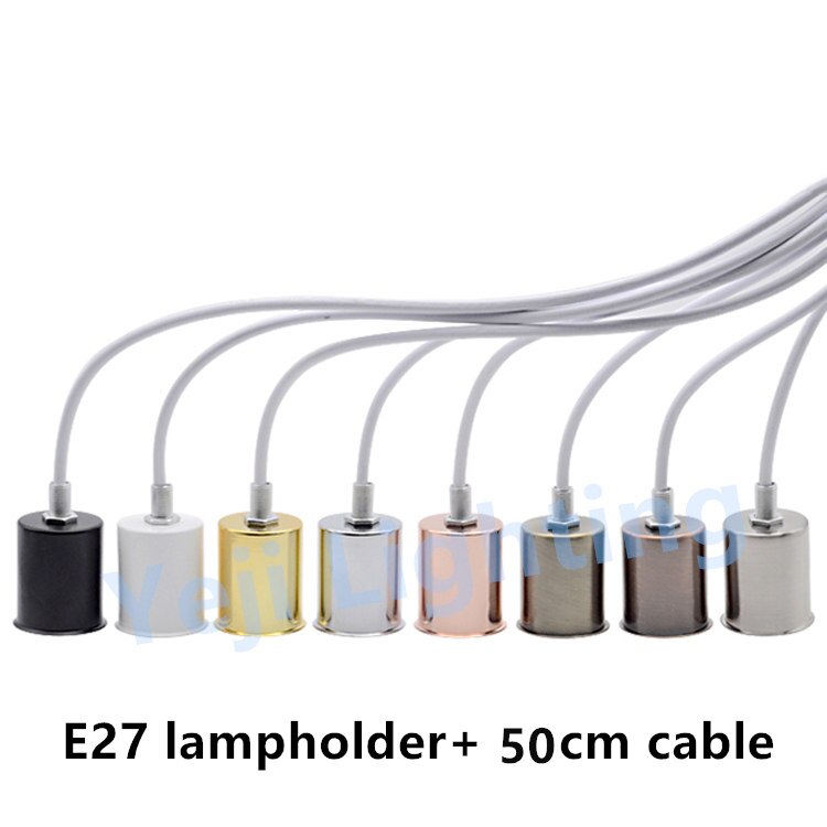 Fdit Douille E27 Socket Adaptateur Vintage Industriel Argent - Support Plafonnier Lampe Pendentif