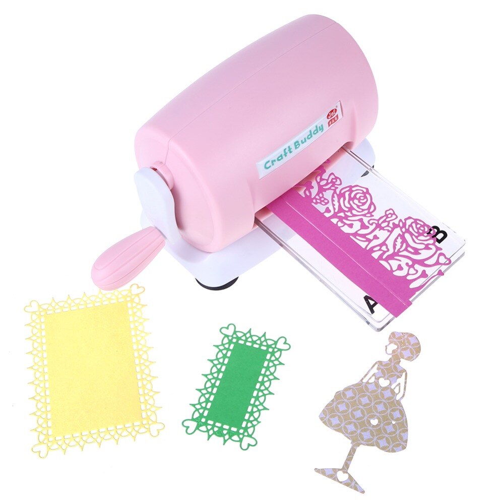 DIY Dies Cutting Embossing Machine Scrapbooking Dies Cutter Paper Card Die-Cut Machine Home Embossing Dies Tool Pink Purple