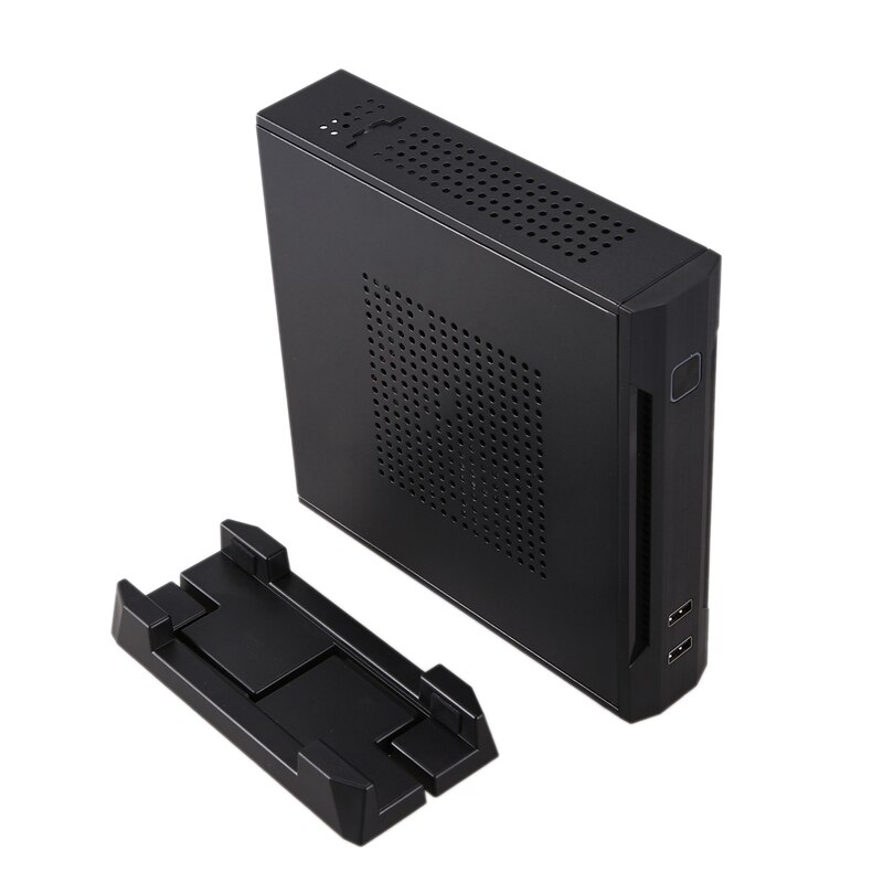 Mini-ITX Slim Small Form Factor Computer Case HTPC Computer Case with 2 x USB2.0 12V 8A Power Adapter US Plug