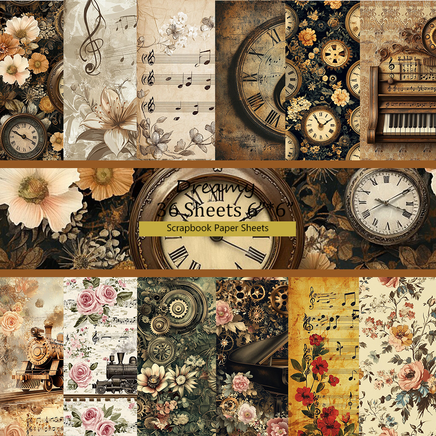 36 hojas de papel decorativo para álbum de recortes de 6 "x 6": para álbumes de recortes, origami, proyectos escolares y fabricación de tarjetas.: 6