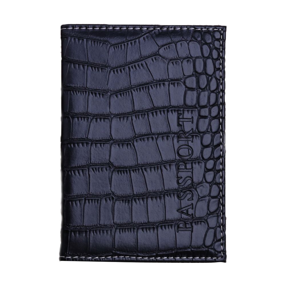 Etui na paszport Protector portfel elegancka wizytówka miękka okładka paszportowa skórzana karta kredytowa na podróż męską i damską: Black