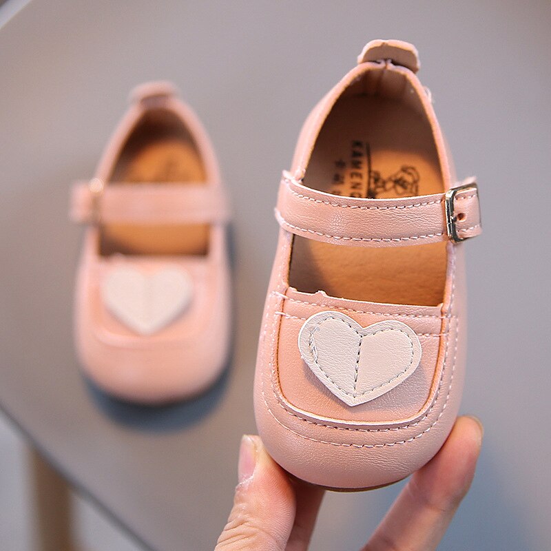 Hartvormige Prinses Schoenen Peuter Baby Meisje Enkele Schoenen Zachte Zool Vrouwelijke Zuigeling Kinderschoenen Comfort Non-Slip