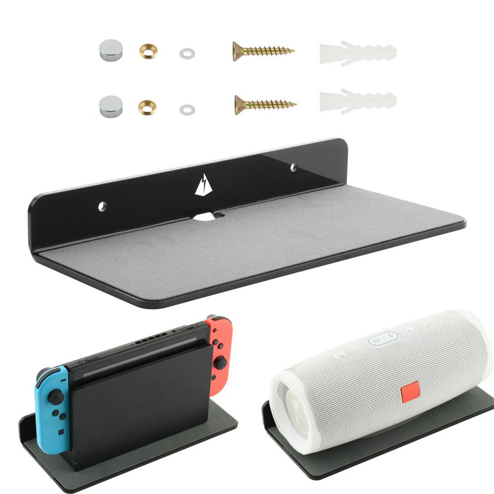 Wall Mounted Bluetooth Speaker Rack Floating Speaker Stand, Acrylic Wall Mount Display Shelf for Speaker, Webcam, Cell Phones