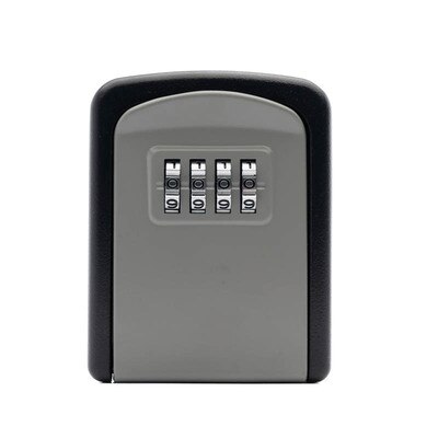 4 Digit Combination Durable Key Storage Box Wall Mounted Safety Key Box Large Storage Capacity Safety Lock Box: grey