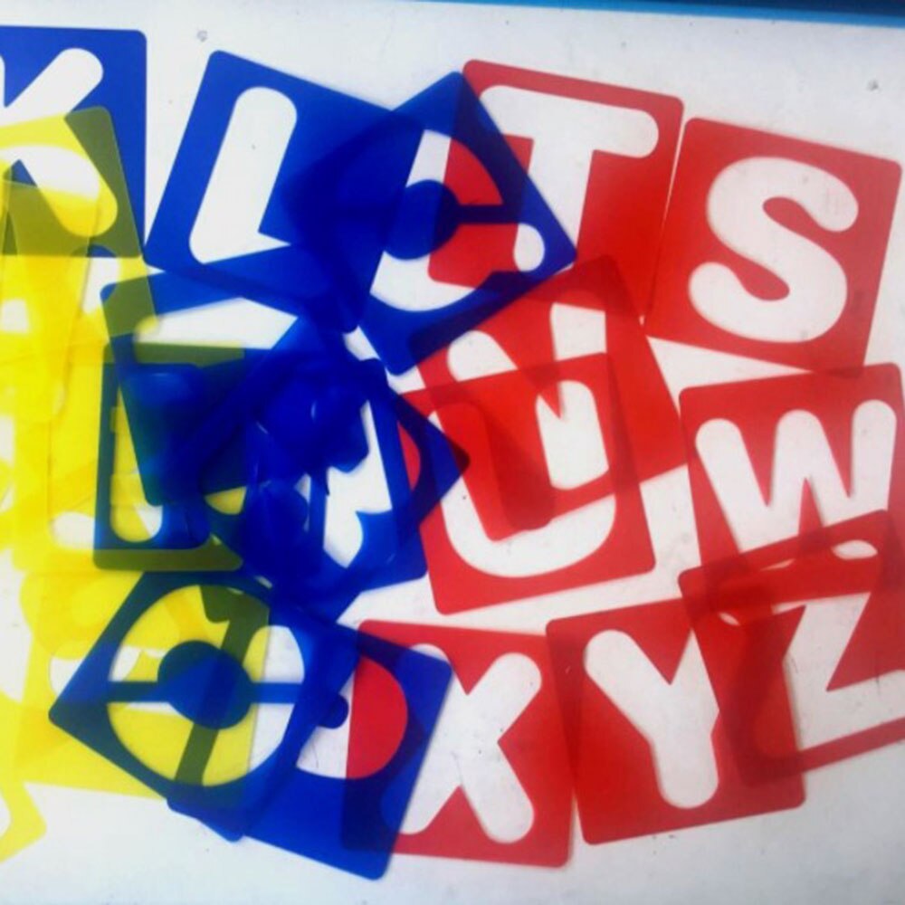 26 Capital Letter Number Scrapbooking Notebook Stencil Child Beginning Student Learning Handwriting Practice Painting Template