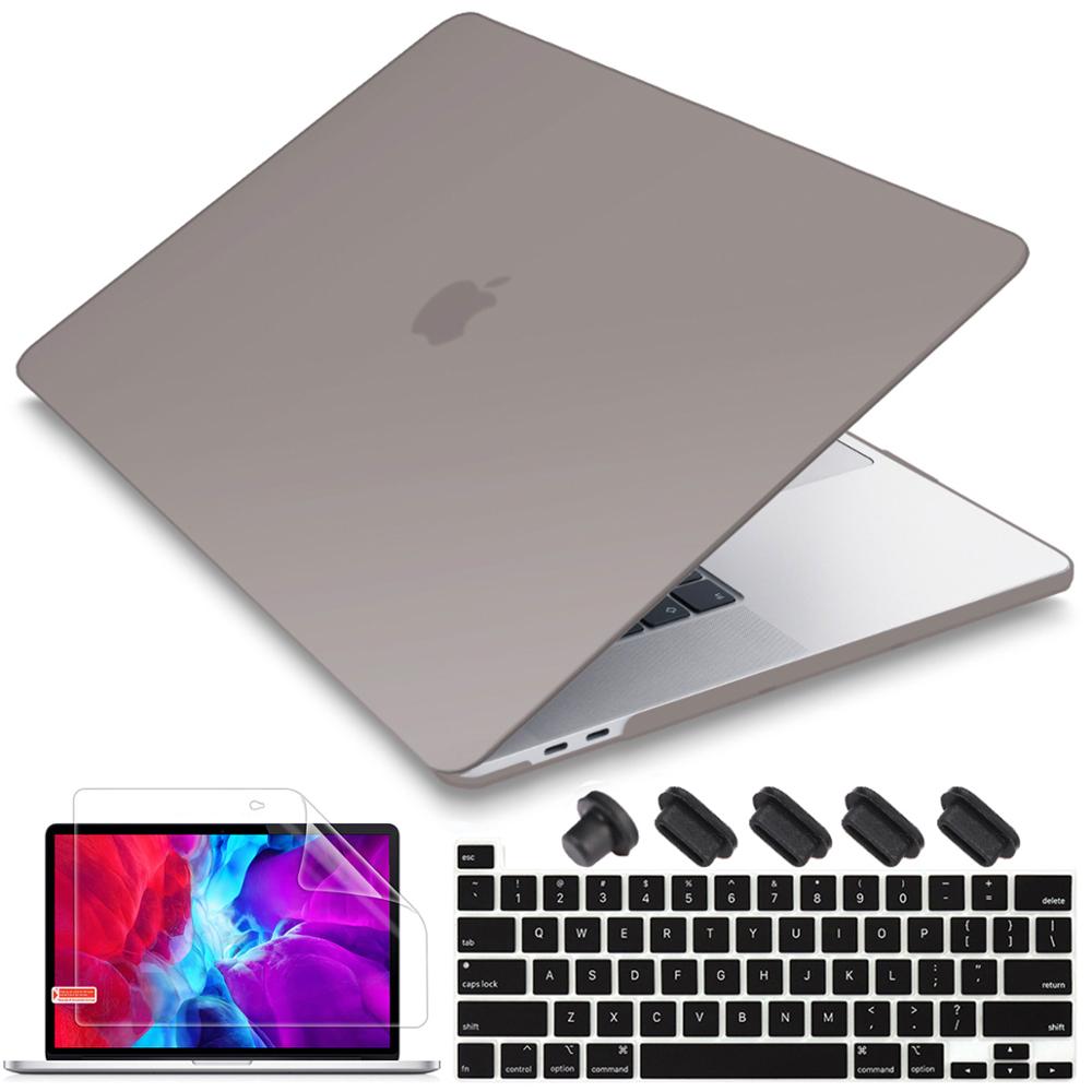 Screen protector Keyboard cover Hard Shell Case for Macbook Pro 16 inch with Touch Bar A2141: Matte Gray