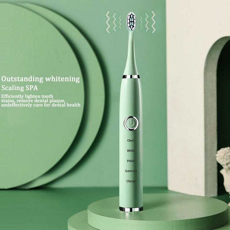 Electric toothbrush ultrasonic USB charger rechargeable waterproof soft toothbrush replaceable brush head set