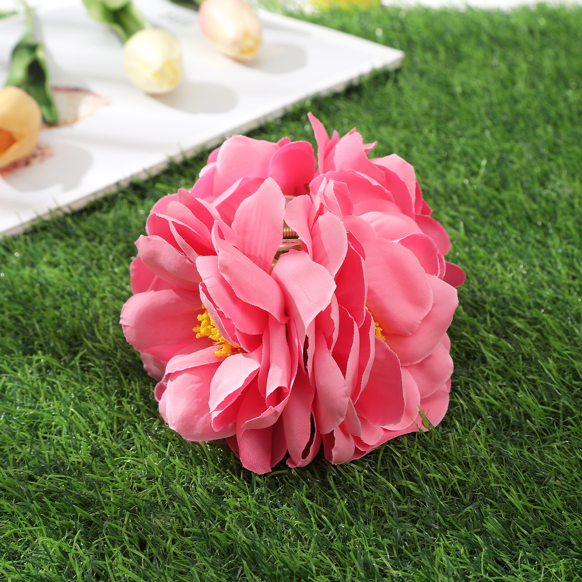 Haimeikang, pinza para el pelo de flores de gran tamaño, garras, cangrejo para el pelo, pasadores gruesos, horquillas, accesorios para el cabello de de verano para mujer: Mandarina