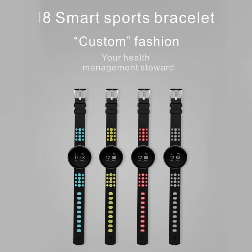 I8 0.66 Inch Ronde Screen Outdoor Smartwatch Bloed Zuurstof Druk Hartslagmeter Fitness Tracker Smart Horloge