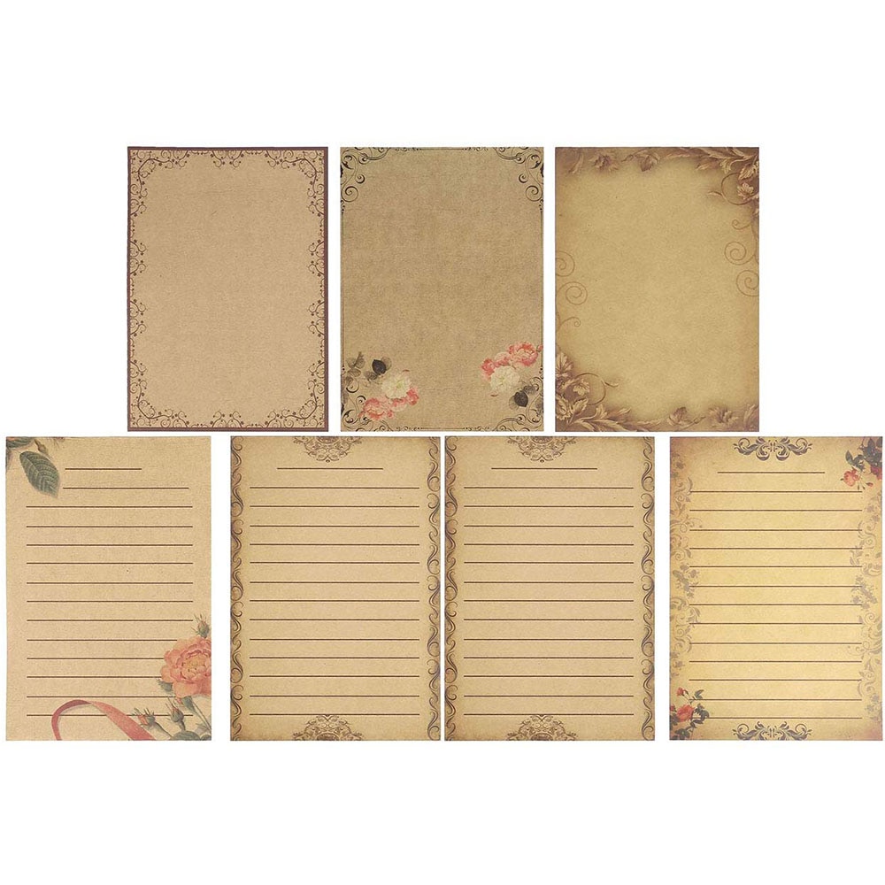 8 ark vintage kraftpapper brevpapper papper brev gammaldags retrobrunt kraftpapper skrivskolakontor leverantörer