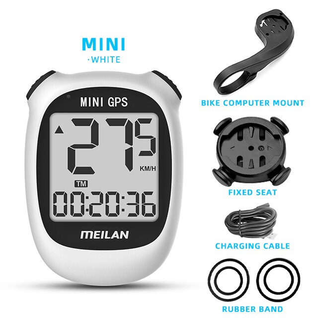 Meilan-MINI ordenador GPS para bicicleta, velocímetro, velocidad, altitud, DST, tiempo de paseo, inalámbrico, rojo, juvenil: M3 White group