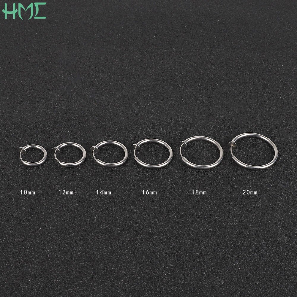 1pc KEIN Piercing Loch Ohr Clip Ringe Gold Farbe Titan Edelstahl Runde Ohrringe für Frauen Männer Männlichen Punk schmerzlos Brincos