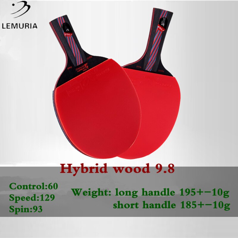 Hybrid Wood 9.8 Brand Table tennis racket double face Pimples-in blue rubber Ping Pong Racket tenis de mesa