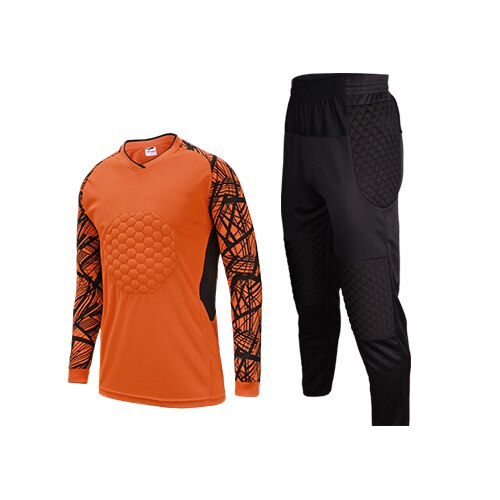 Autunno Inverno degli uomini di guanti Da Portiere di Calcio Uniforme SuitLong Uniformi di Formazione di Calcio a maniche corte Vestiti di Sport: 025Orange / XL