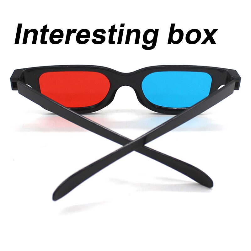 Lunettes 3D en plastique rouge et bleu projecteur d'ordinateur de télévision mobile lunettes stéréoscopiques de film de format gauche et droit général