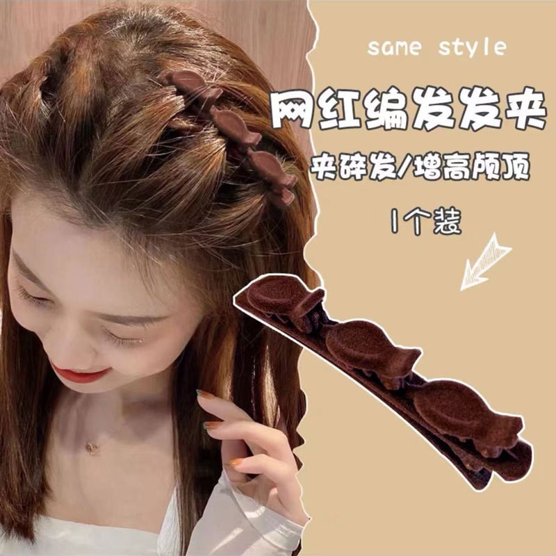Pinza para el pelo flocada, trenza para el pelo, flequillo lateral, horquilla, Clips decorativos, soporte para el cabello roto, pasadores, pasador, accesorios para el cabello