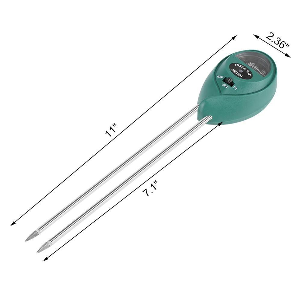 Jord tester 3- i -1 jord test kit fugt/lys/ph meter til haveplanter blomster fugt tester