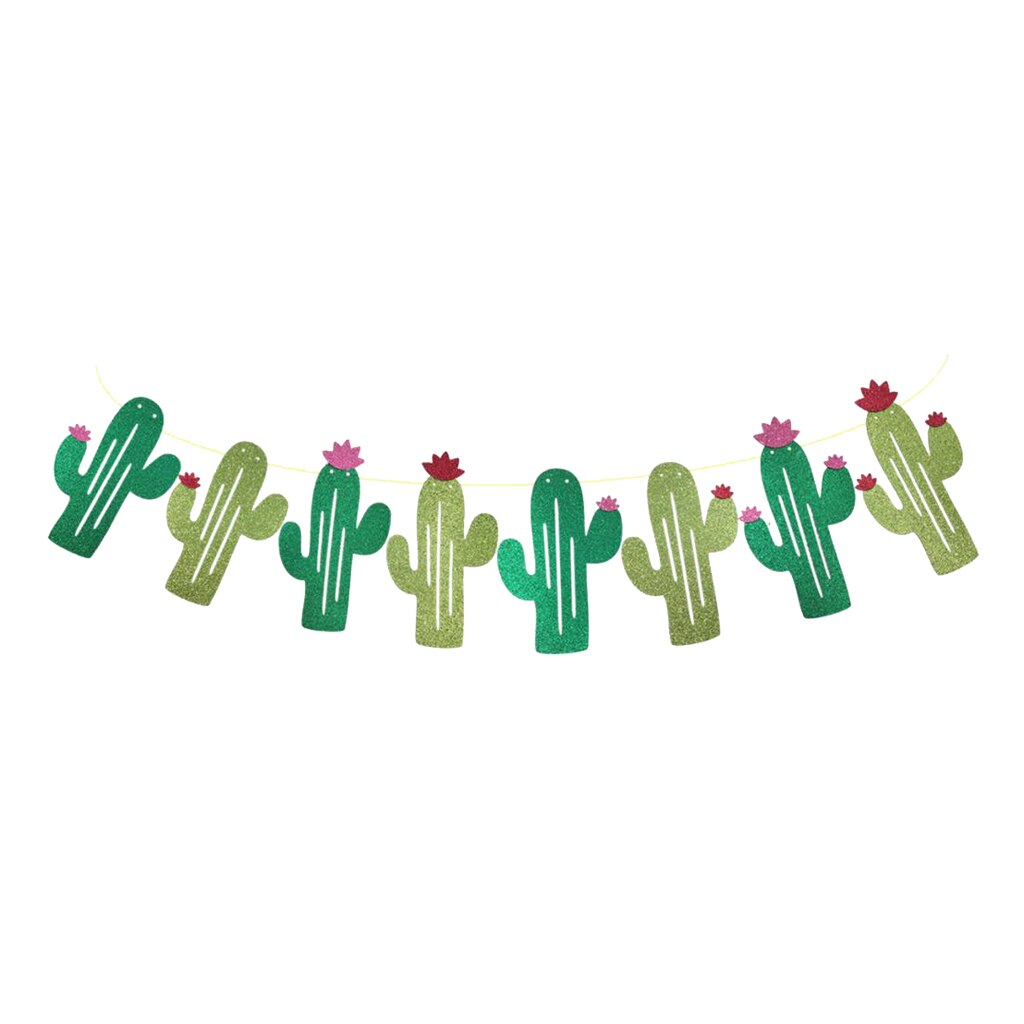 Mini Glitter Cactus Banner Garland Decor Cowboy We... – Vicedeal
